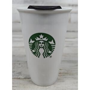 Starbucks 10oz Ceramic Travel Coffee Mug Tumbler With Lid White Mermaid Siren